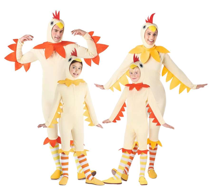 Translation missing: de.Grupo de pollos naranjas y amarillos