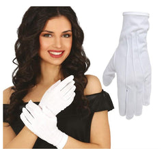 Weißer Handschuh mit 24 cm langem Knopf für Erwachsene