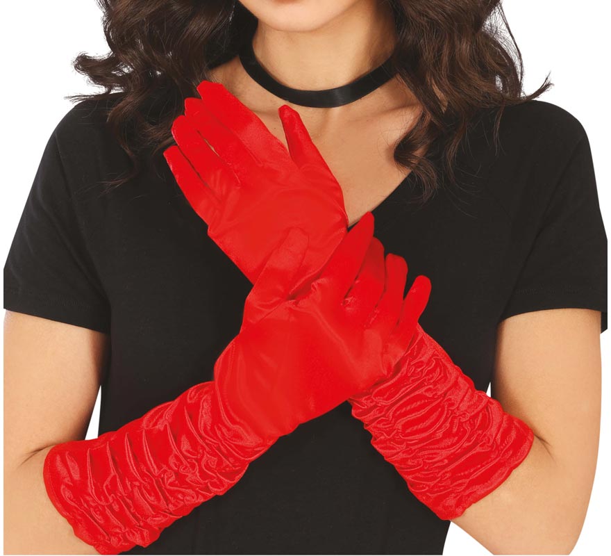 Translation missing: de.Guantes arrugados rojos de 45 cm