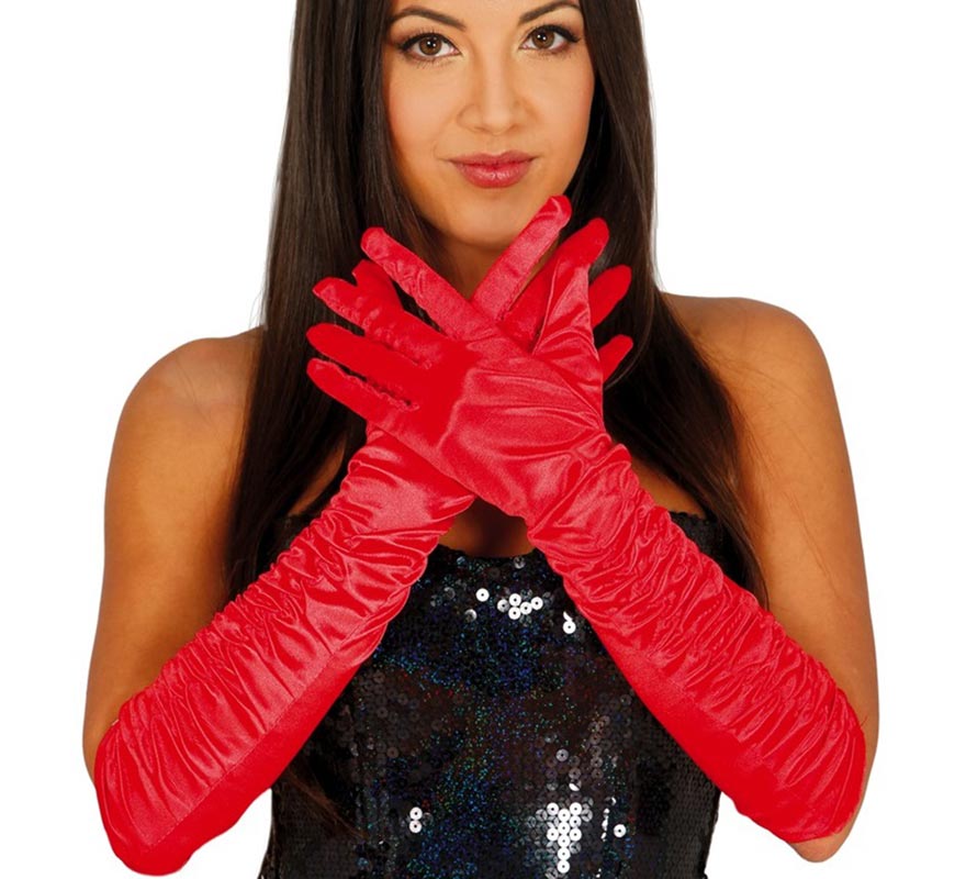 Translation missing: de.Guantes arrugados rojos de 45 cm