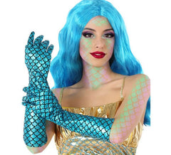 Blaue Meerjungfrau-Handschuhe