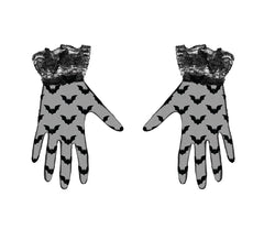 Schwarze Fledermaus-Optikhandschuhe 22cm