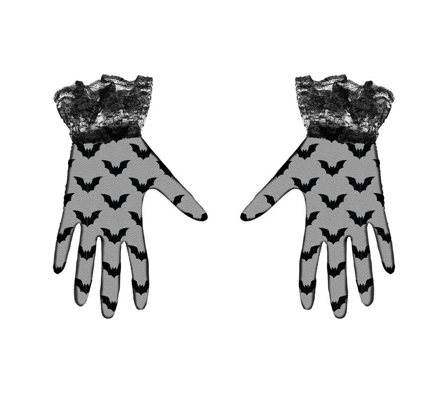 Translation missing: de.Guantes Calados negros de Murciélagos de 22 cm