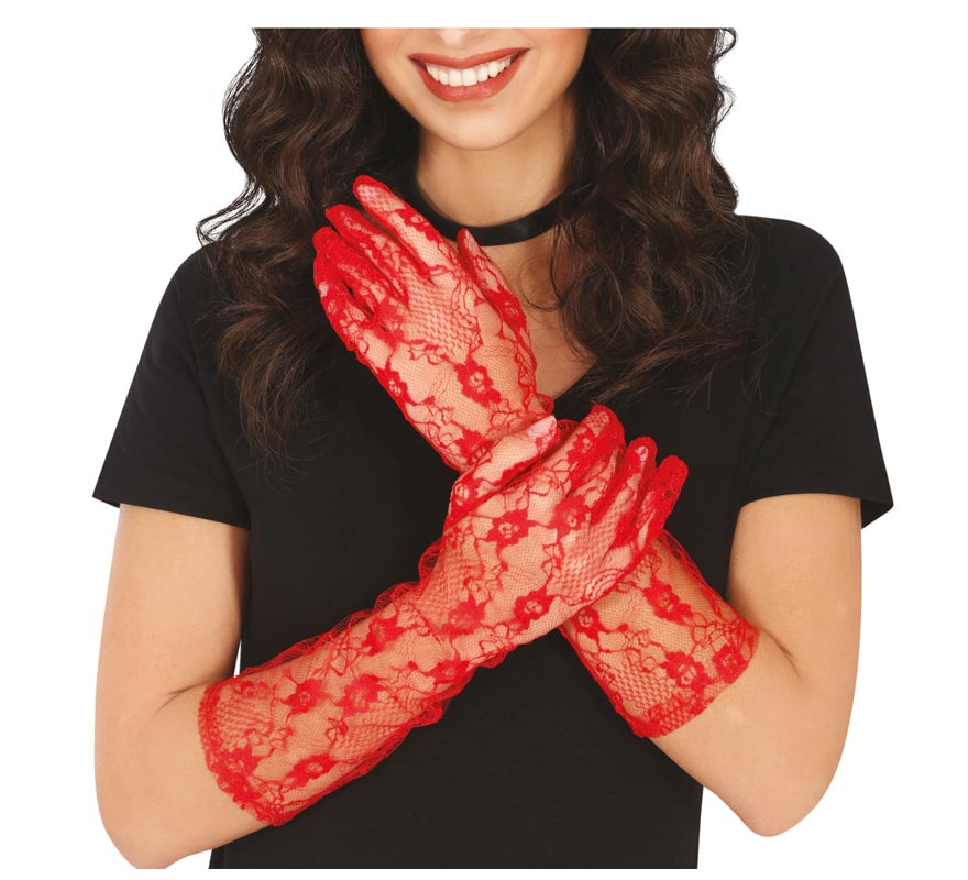 Translation missing: de.Guantes Calados Rojos de 38 cm