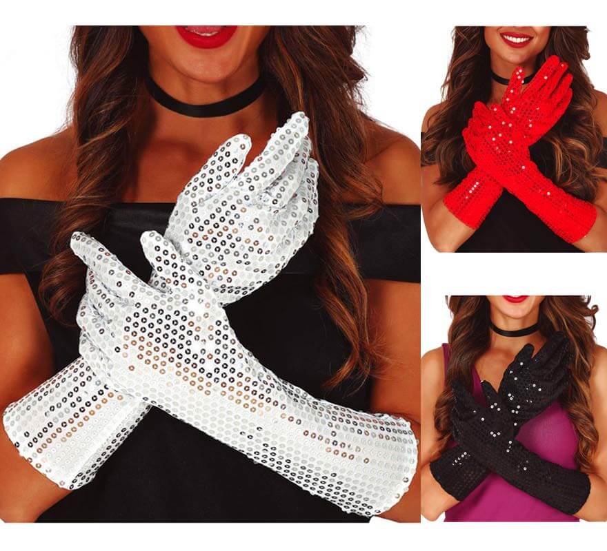 Translation missing: de.Guantes con Lentejuelas en varios colores de 39 cm