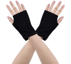 Kurze schwarze fingerlose Handschuhe