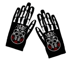 Schwarze Catrina-Kurzhandschuhe
