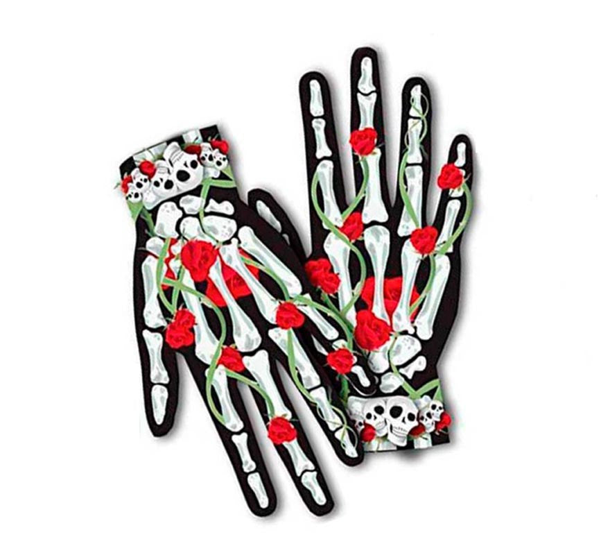 Translation missing: de.Guantes Cortos Catrina rosas pequeñas
