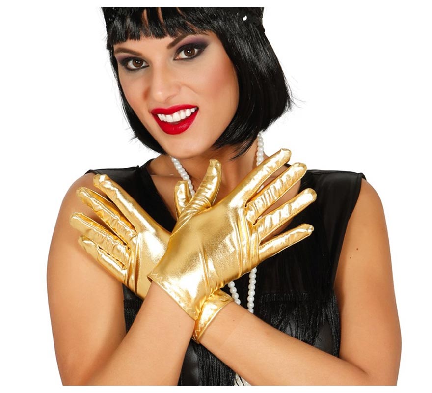 Translation missing: de.Guantes cortos color oro 22 cm