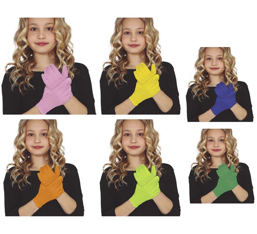 Guantes Cortos Infantiles en varios colores mate de 19 cm