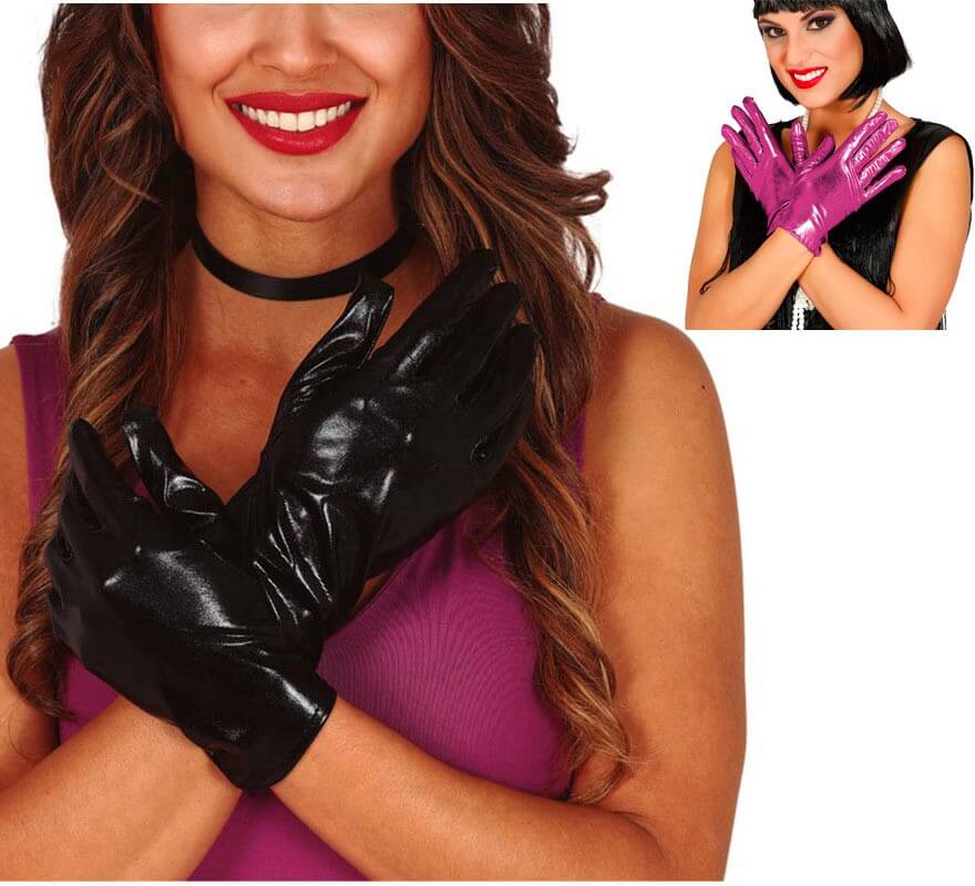 Translation missing: de.Guantes Cortos Metalizados en varios colores de 22 cm