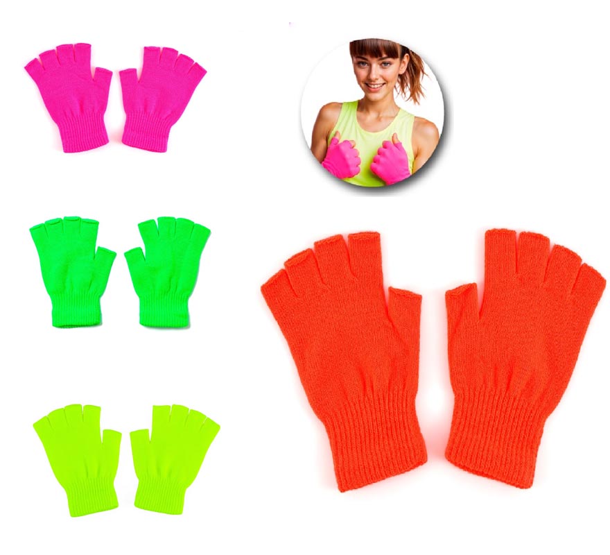 Translation missing: de.Guantes Cortos sin dedos neón en varios colores adulto