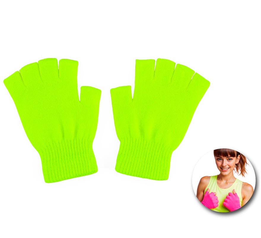 Guantes Cortos sin dedos neón en varios colores adulto