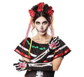 Guantes de Catrina rosa con flores