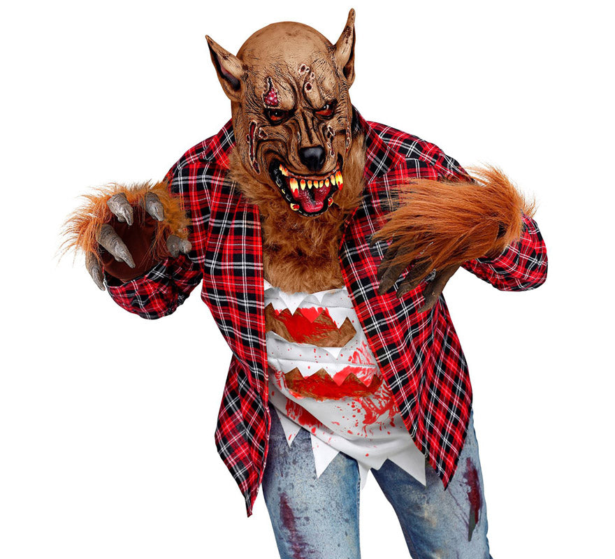 Guantes de Manos de Hombre Lobo con Pelo