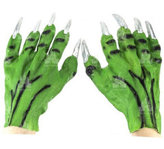 Monster-Handschuhe aus grünem Gummi