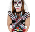 Guantes Esqueleto con Flores 40 Cm