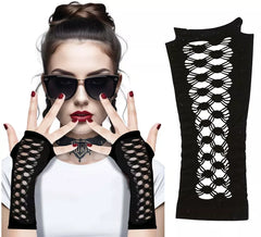 Schwarze Gothic-Handschuhe