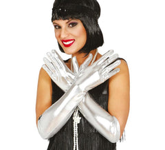 Lange Handschuhe Silber Farbe 44 cm