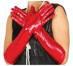 Lange Handschuhe rot 44 cm