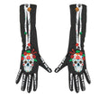 Guantes largos de Catrina Día de Los Muertos de 40 cm
