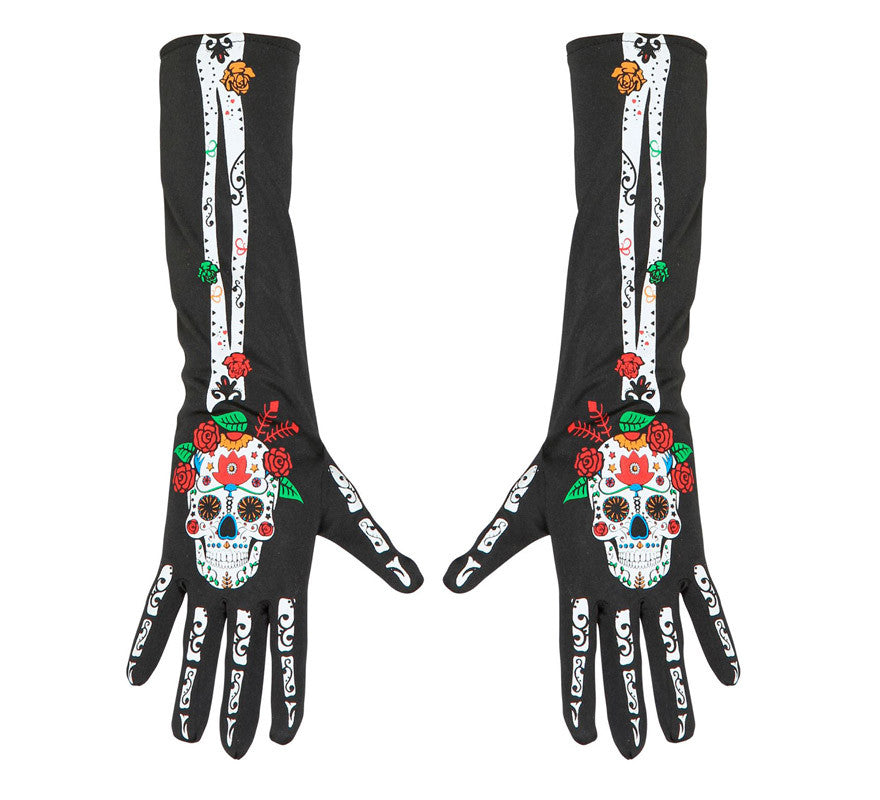 Translation missing: de.Guantes largos de Catrina Día de Los Muertos de 40 cm