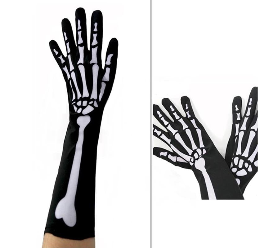 Guantes Largos de Esqueleto de 38 cm