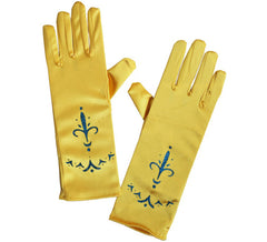 Lange goldene Prinzessinnenhandschuhe für Kinder 24 cm