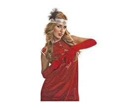 45 cm lange rote Handschuhe