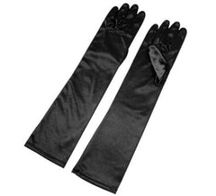 Lange Satinhandschuhe für Erwachsene in verschiedenen Farben