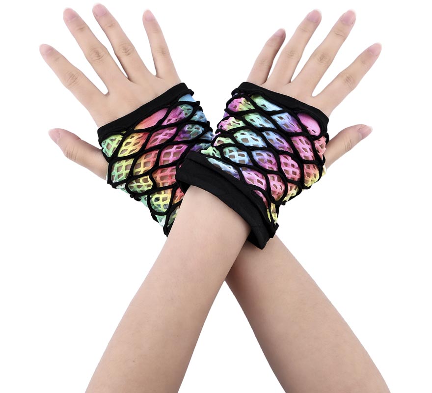 Translation missing: de.Guantes sin Dedos de Red corto Arco iris