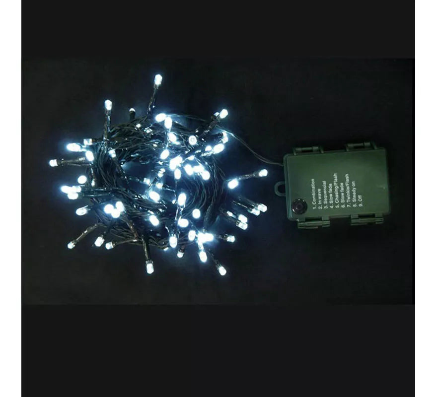 Translation missing: de.Guirnalda 144 Led Blanco Exterior Multifunción Funciona a Pilas