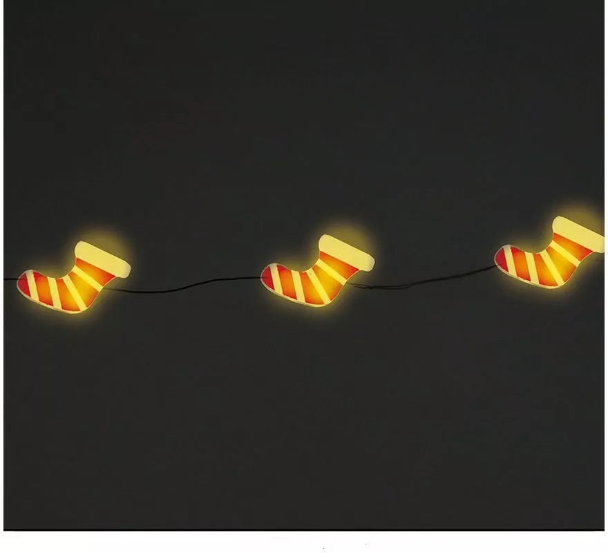Guirnalda con 20 Botas Papá Noel Led