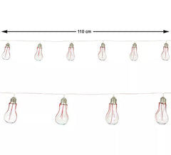 110 cm Girlande mit Glühbirnen und Licht