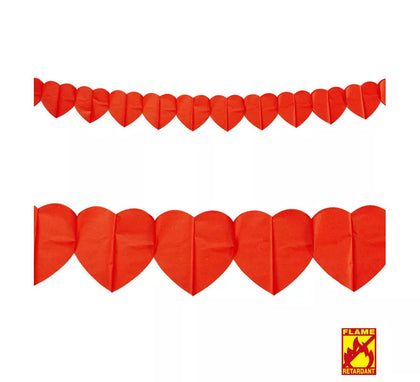 Guirnalda Corazón Pirorretardante de 3 mts