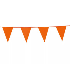 Girlande von 10 m orange Wimpel von 20x30 cm