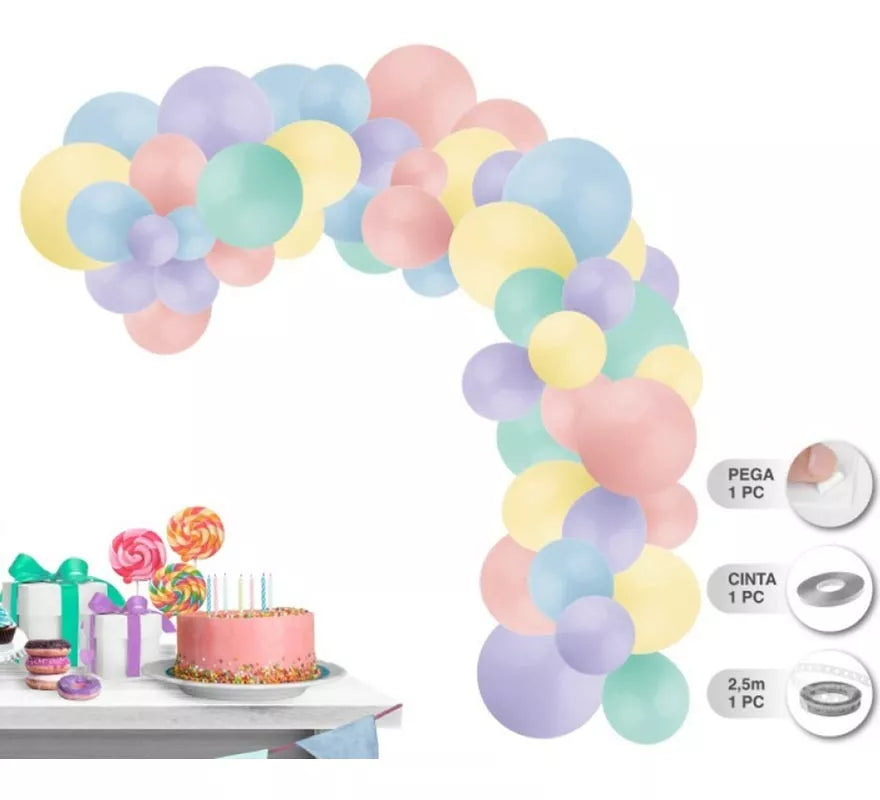 Translation missing: de.Guirnalda de 77 Globos colores pastel