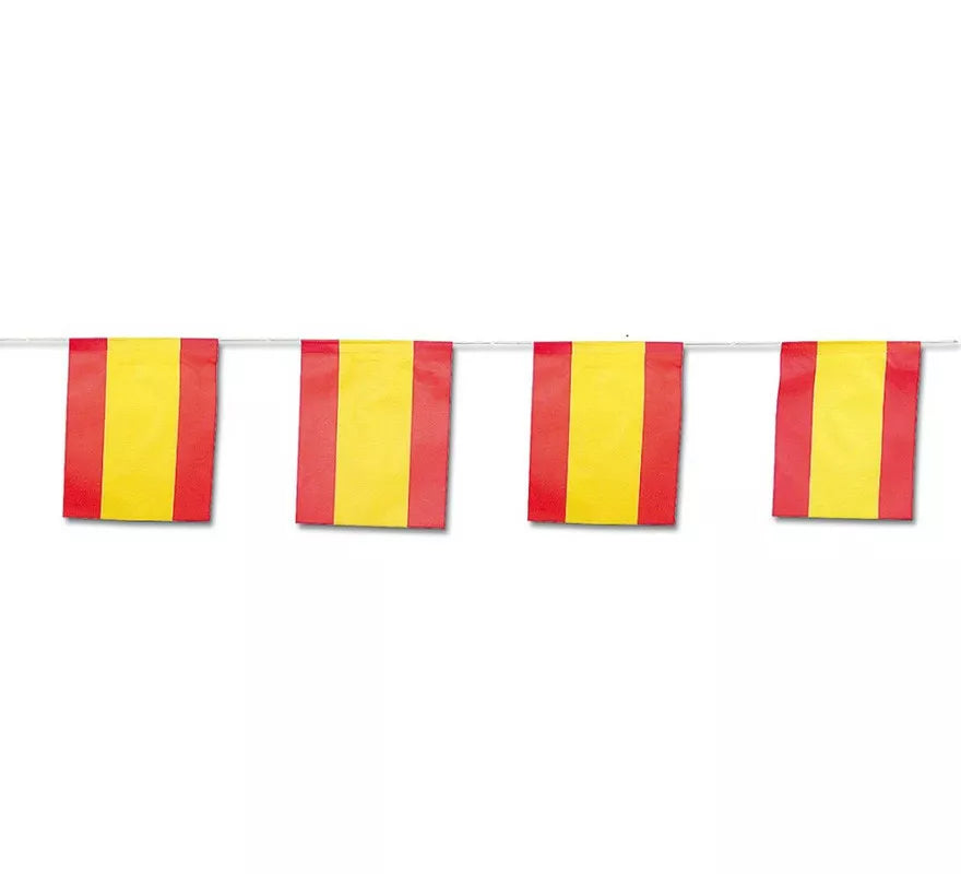 Translation missing: de.Guirnalda de Banderas de España de papel de 15x20 cm 50 m de largo