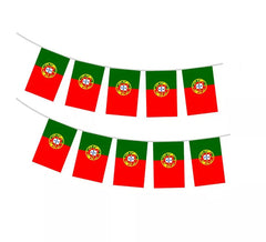Girlande mit Portugal-Flagge, 20 x 30 cm, 10 m lang