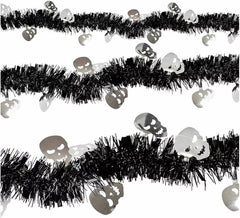 300 cm Lametta-Totenkopf-Girlande