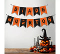Guirnalda de Día de Muertos negro y naranja de 3 m