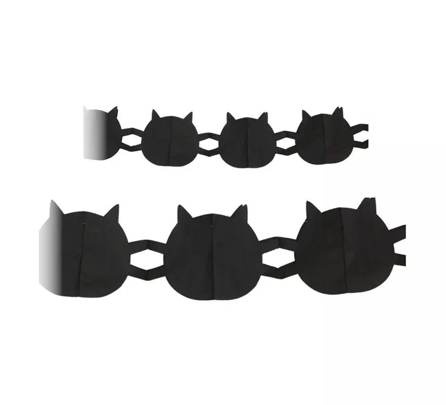 Translation missing: de.Guirnalda de Gato negro Halloween de 3 m