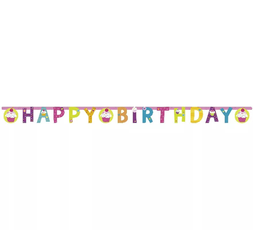 Translation missing: de.Guirnalda de Happy Birthday de Cupcake