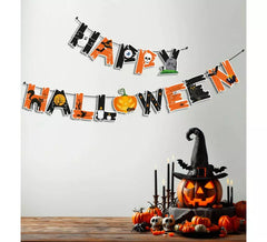 3 m lange Halloween-Girlande mit Geist und Katze