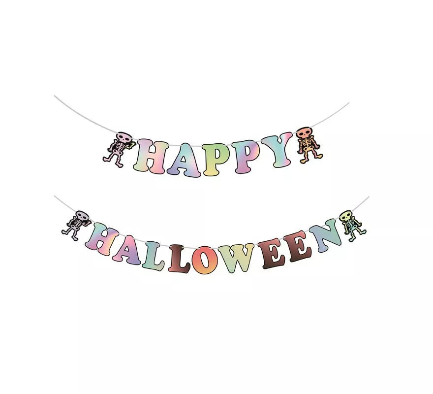 Translation missing: de.Guirnalda de Happy Halloween holográfico de 3 m