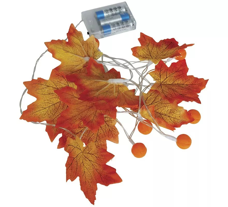 Translation missing: de.Guirnalda de Hojas Calabaza a Pilas de 20 Leds