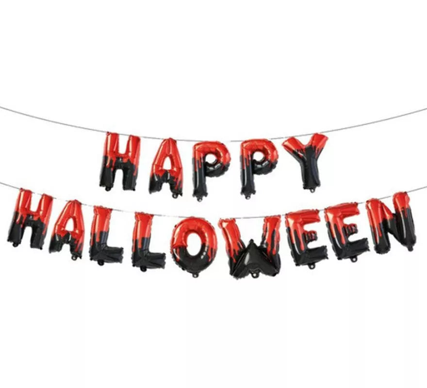 Translation missing: de.Guirnalda de letras de Globos Foil Happy Halloween