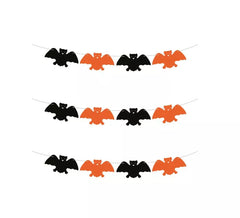 3 m lange Fledermausgirlande in Schwarz und Orange