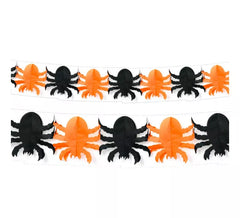 Meter lange Spinnengirlande in Schwarz und Orange