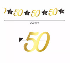 Goldene Girlande 50 Jahre von 300 cm